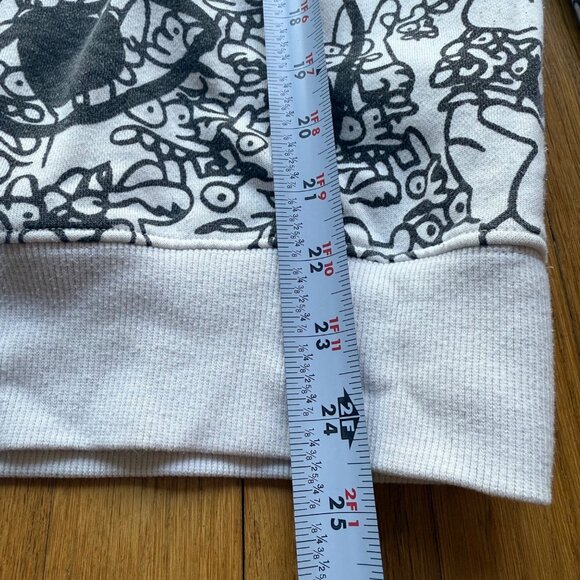 Comme Des Garçons Play Size L Black & White Doodle Graphic Print Sweatshirt - Picture 6 of 12